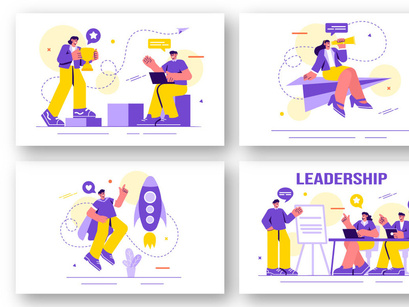 18 Business Leadership Illustration