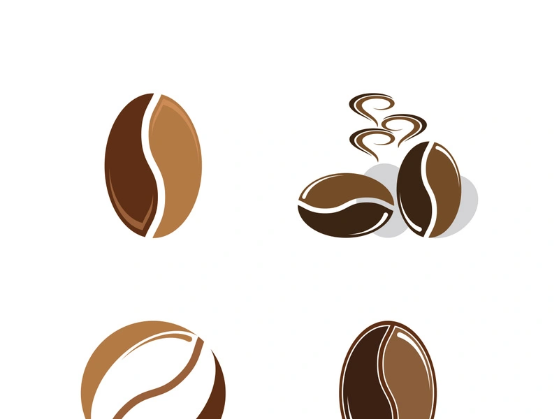 Coffee bean icon vector illustration template