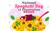 11 National Spaghetti Day Illustration