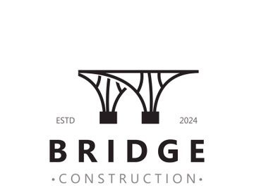 Minimalist Bridge logo suitable for building and construction workers vector design preview picture