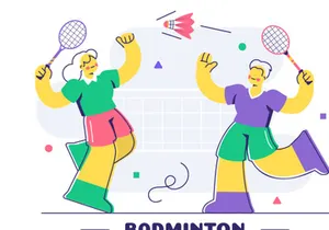 10 Badminton Player Illustration