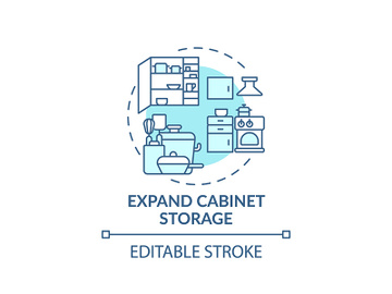 Expand cabinet storage concept icon preview picture