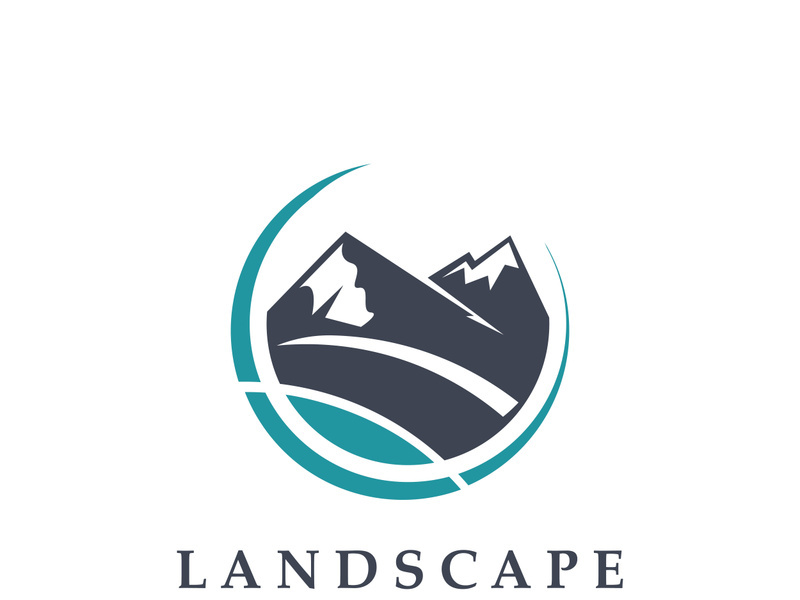 Mountain Nature Landscape Logo design Template Illustration