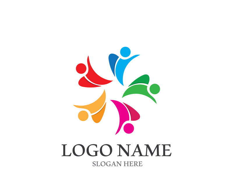 people group and community logo icon illustration design vector