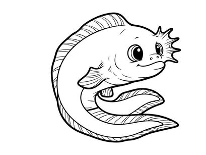 Cute cartoon fish smiling vector illustration flat design