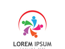 people community logo design with creative idea.