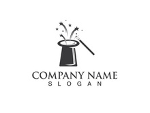 magic hat logo vector icon