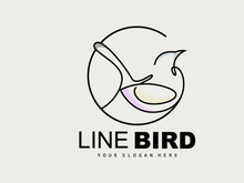 Bird Logo, Vector Hummingbird, Simple Simple line Style Design, Bird Wings Icon Product Brand
