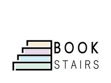 book stairs logo, or library for bookstores, book companies, publishers, encyclopedias, libraries, education, digital books, vectors