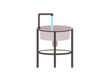 Sink with running water flat color vector object preview picture