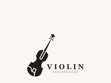 Violin instrument, vintage violin orchestra music design template preview picture