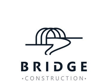 Minimalist Bridge logo suitable for building and construction workers vector design preview picture