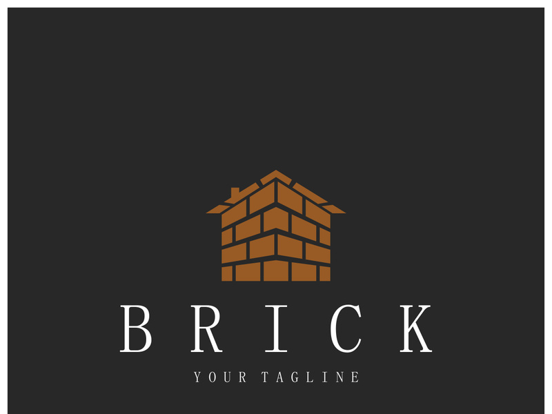 creative brick logo designs for buildings, architectural buildings, civil engineering, building materials shops