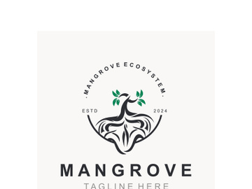 Mangrove tree logo nature design Abstract Minimalist Sign Symbol Environment template preview picture