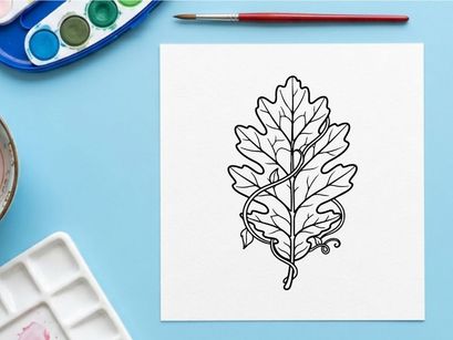Nahaufnahme eines detaillierten Eichenblatts mit komplexen Adernmustern. Natürliche botanische Details für Umgebungs- oder Naturtypografie.
