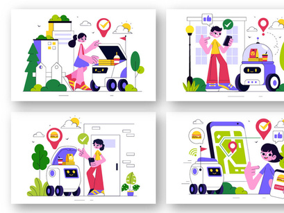10 Robotic Food Delivery Service Illustration