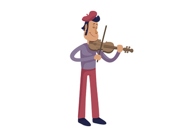 Man playing violin flat cartoon vector illustration preview picture