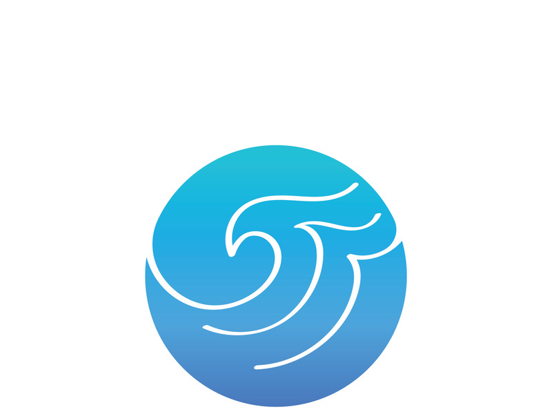 Ocean water wave wave logo design.