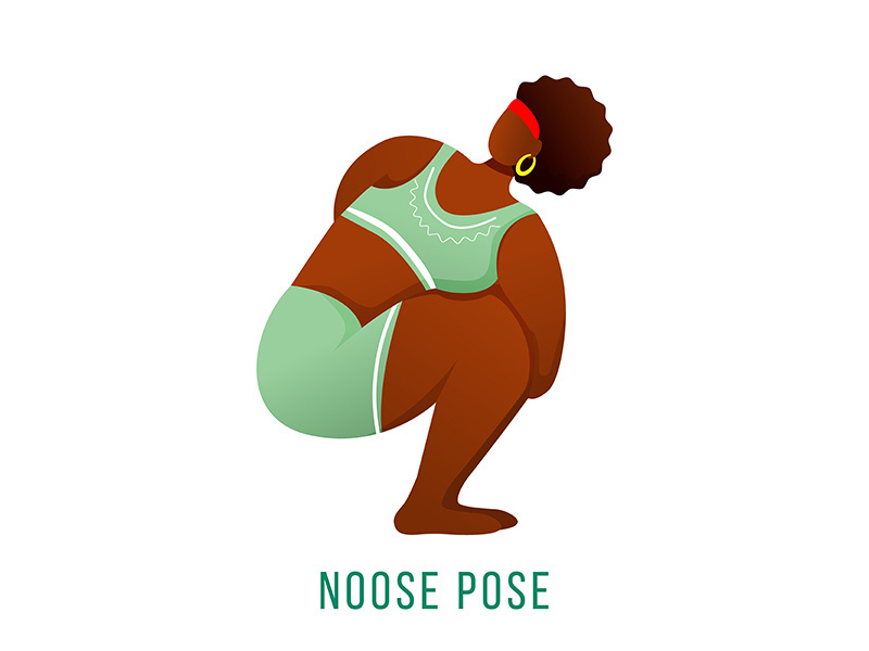 Noose pose flat vector illustration