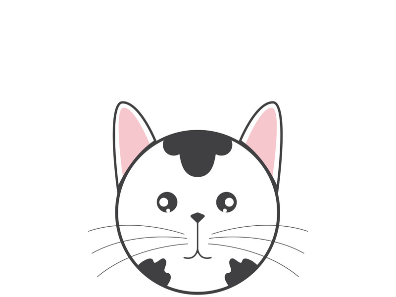 Cat cute head logo vector