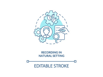 Recording in natural setting concept icon preview picture