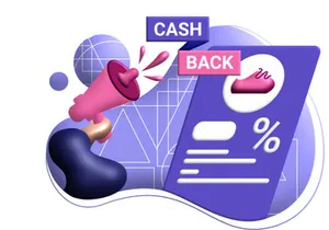 cashback coupon 3d rendering Illustration