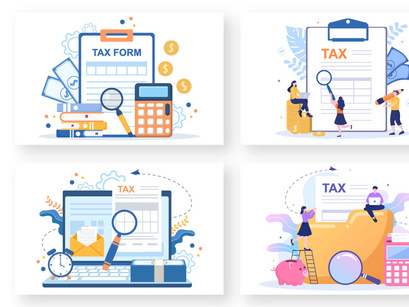 20 Tax form Flat Design Illustration