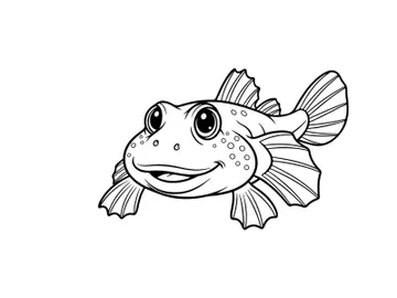 Cute cartoon fish smiling vector illustration flat design preview picture