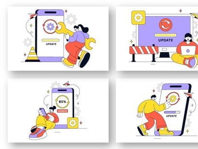 10 App Update Vector Illustration
