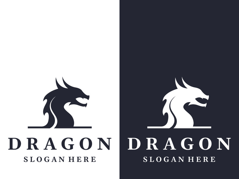 Dragon head logo design.