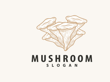 Mushroom Logo, Retro Minimalist Design, Food preview picture