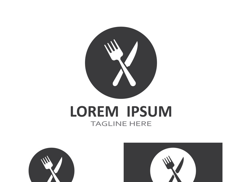 Creative spoon and fork logo.