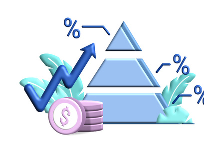 Inflation Business 3d flat Illustration for business finance