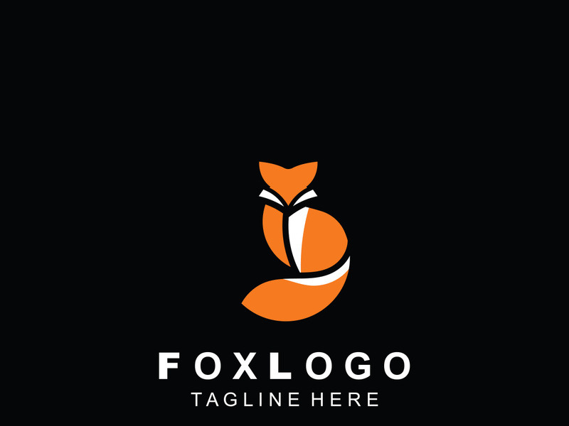 Fox logo design simple and minimalist template. abstract animal Fox tail illustration