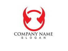 Devil horn vector icon logo design illustration template