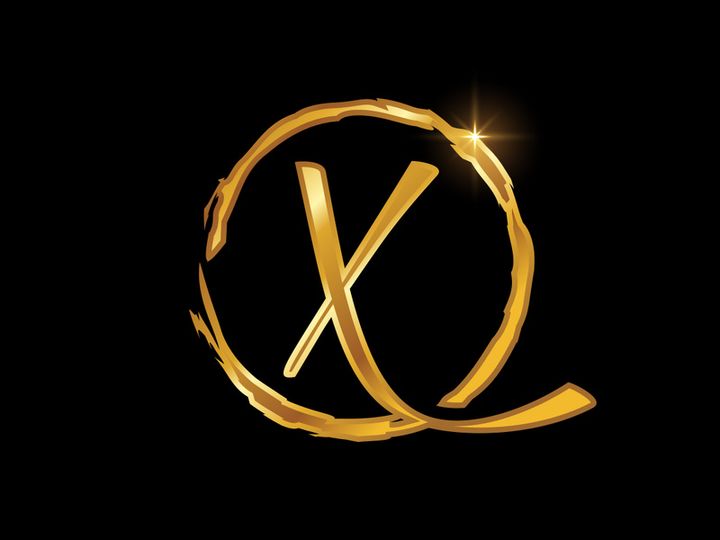 Golden color English hand-drawn alphabet in a brush circle on black background
