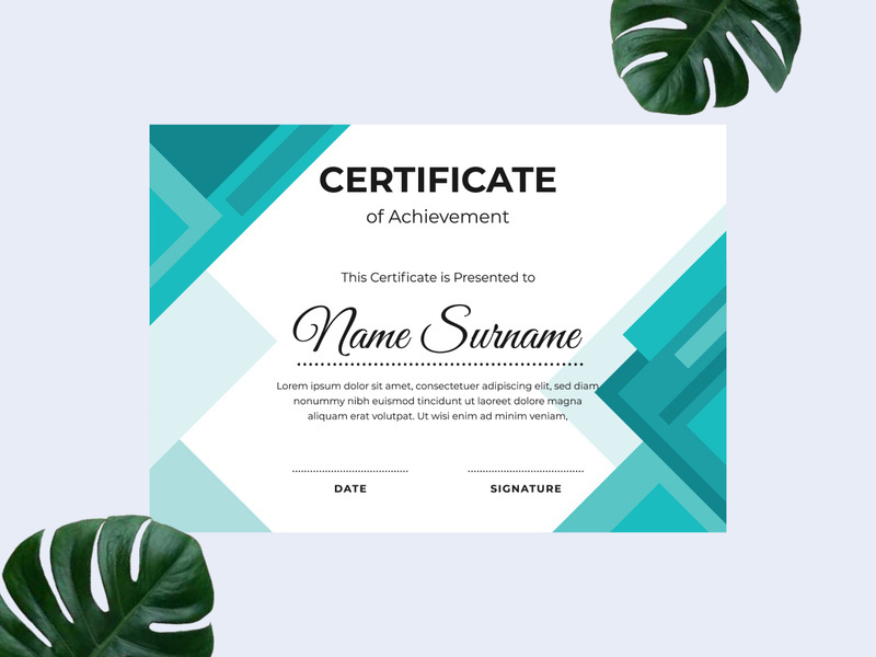 Modern certificate design template