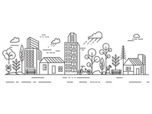 City Building Line art illustration