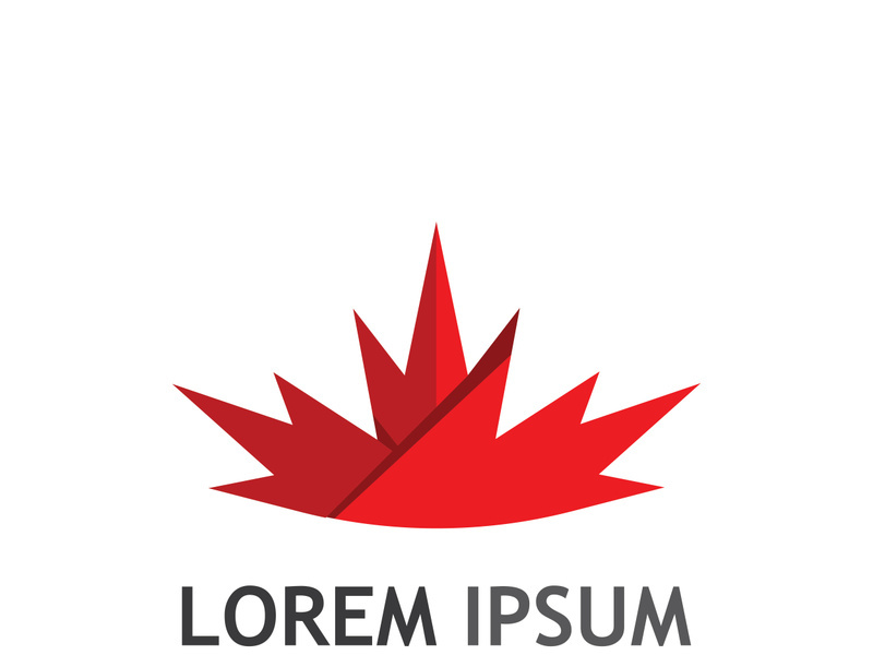 Maple leaf logo design with creative idea