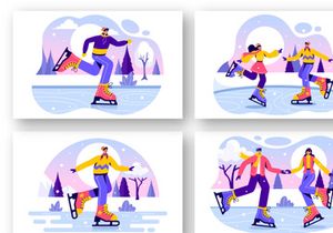 9 Ice Skating Illustration