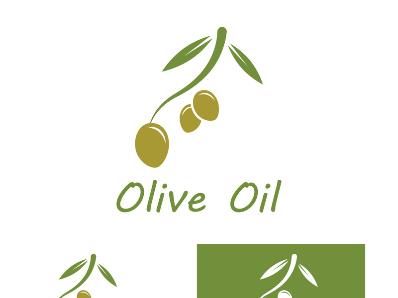 Branched olive fruit logo with creative idea.