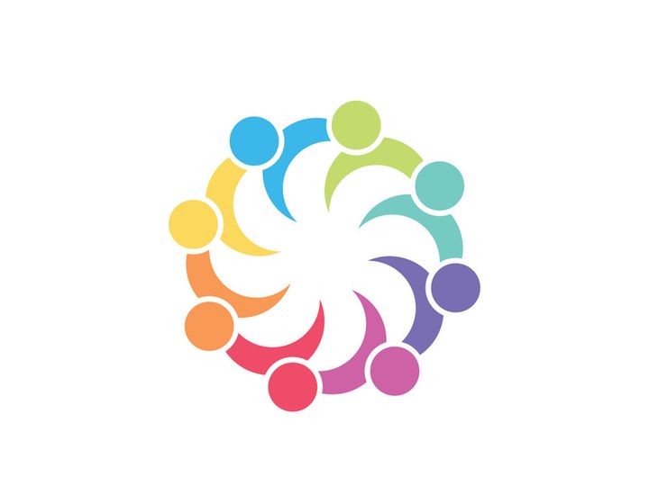 community logo design colorful with  logo vector icon