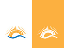 Creative sun concept logo illustration design template