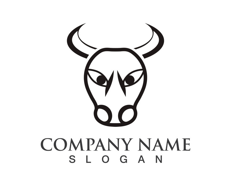 Bull head logo vector icon design illustration