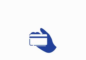 Hand holding credit card business icon image design