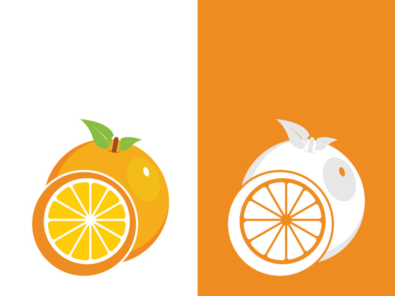 Orange logo design vector icon illustration design