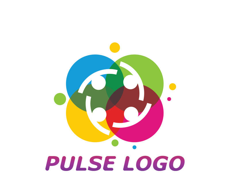 Colorful Pulse logo design concept vector. People Beat logo Template