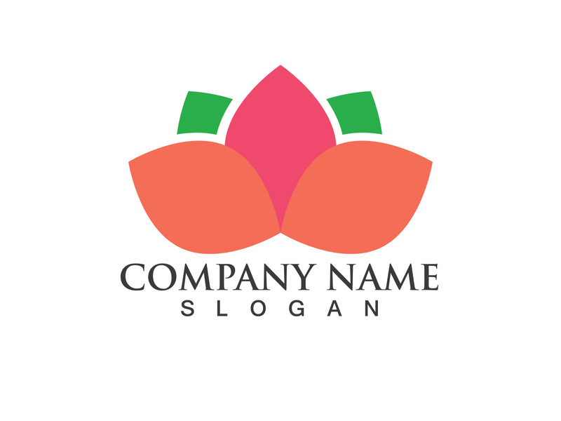 People yoga health in lotus flower logo