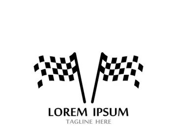 Creative and modern racing flag logo design. preview picture
