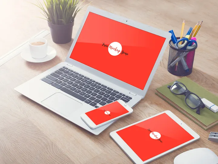 Laptop, iPad and Smartphone Mockup